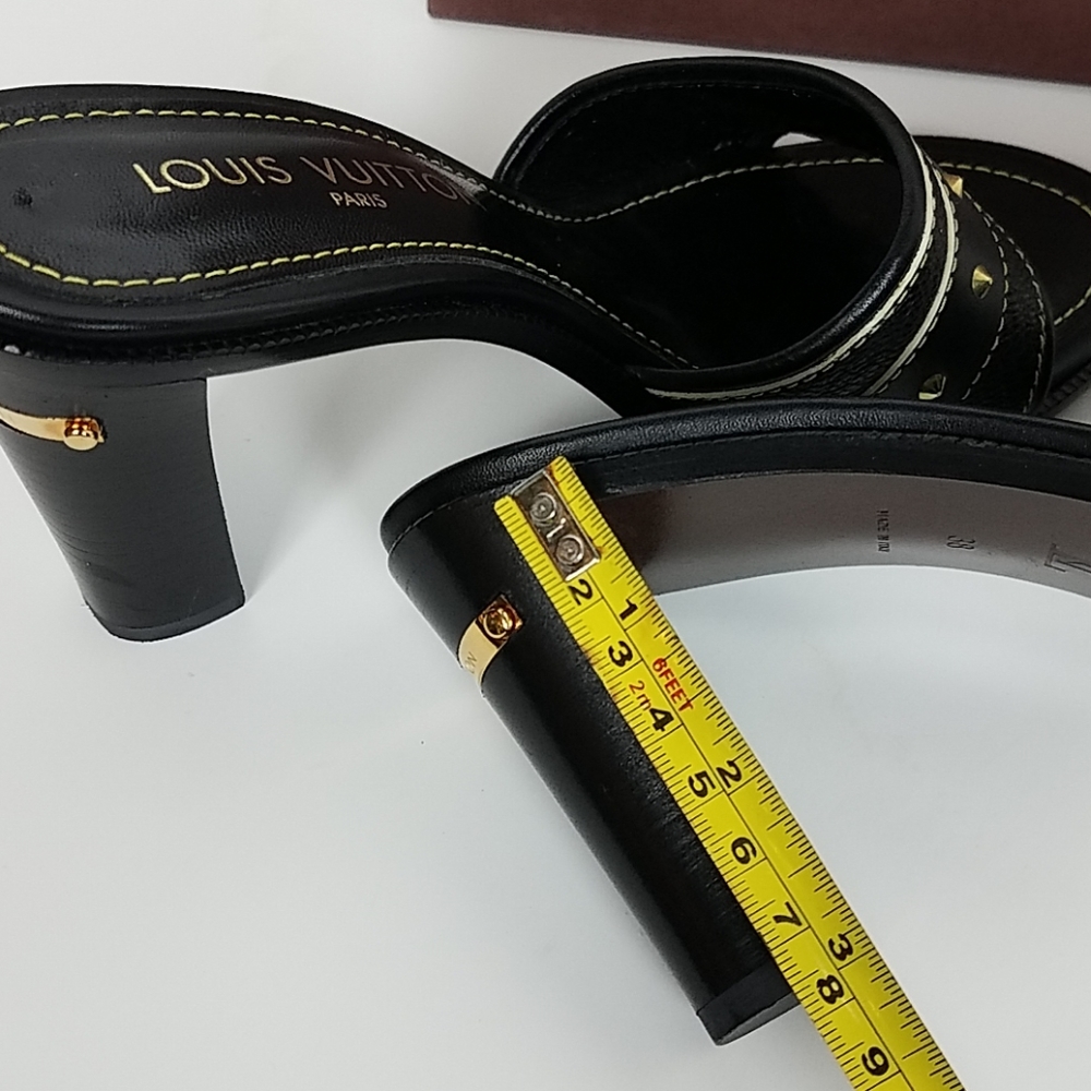 Louis Vuitton  Sandals  Black/Gold Sz 38 - Picture 6 of 8
